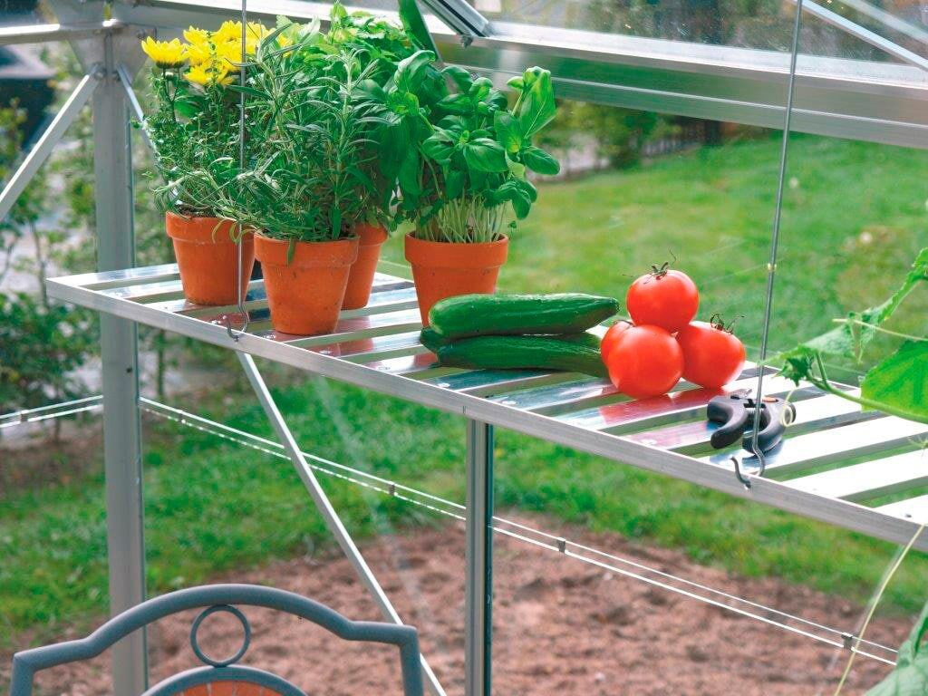 Wandregal VITAVIA, silber (silberfarben), B:120cm T:31cm, Aluminium, Regale, Wandregal, Alu, BxT: 120x31 cm