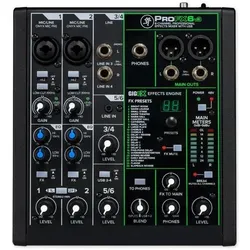 Mackie Mischpult ProFX6v3 6-kanaliger Analogmixer mit Kabel, Mischpult, Schwarz