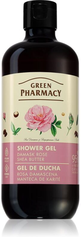 Green Pharmacy Damask Rose & Shea Butter Shower Gel Silkeagtig brusegel 500 ml