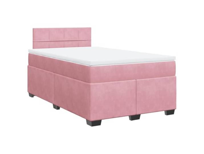 PUGYNBK Boxspringbett, Samt, Rosa, 120 x 190 cm Taschenfedern, atmungsaktiver Matratzenschoner, abnehmbarer Bezug, Lattenrost