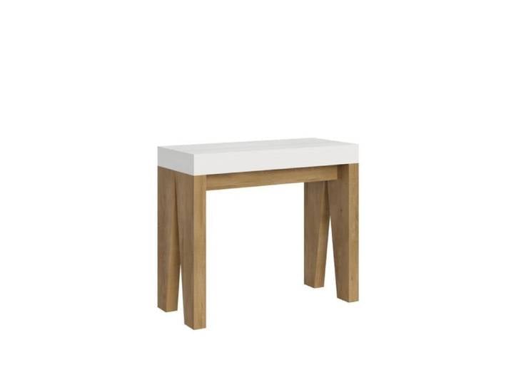 Console extensible - Naxy Mix - Extensible jusqu'à 300 cm - Mélaminé aspect bois - 14 places