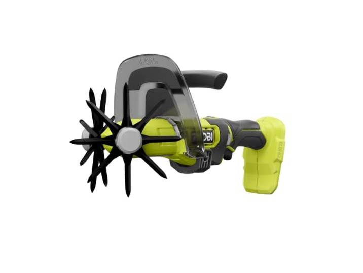 RYOBI Cultivateur Portatif 18V One+ Compact RY18HCA-0 (sans Batterie) Désherbe et remue la terre en surface\, accès aux zones cultivées étroites\, jardinières\, massifs et petits potagers en pot