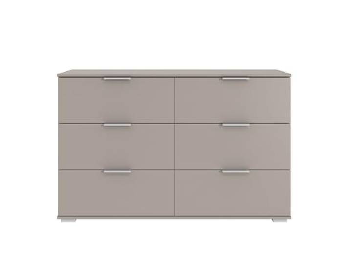 möbelando Schubkastenkommode >Easy Plus< Saharagrau, 6 Schubladen, 2 Pakete, Made in Germany, moderner Wohnstil, ideal für Schlafzimmer, 130x83x41cm (BxHxT).