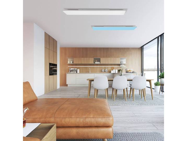 Q-Smart-Home Smart Home Deckenleuchte Q-Frameless, dimmbar, weiß / opal, für Wohn- / Esszimmer, Kunststoff, Modern