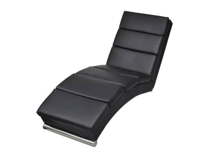 Chaise de sol CHEZ JILI - Salon Chaise longue Noir Similicuir FR9277