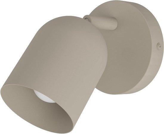 Eglo Wandlamp Draaibaar - Metalen Leeslamp en Accentverlichting - Zandkleur - 12 x 15 cm