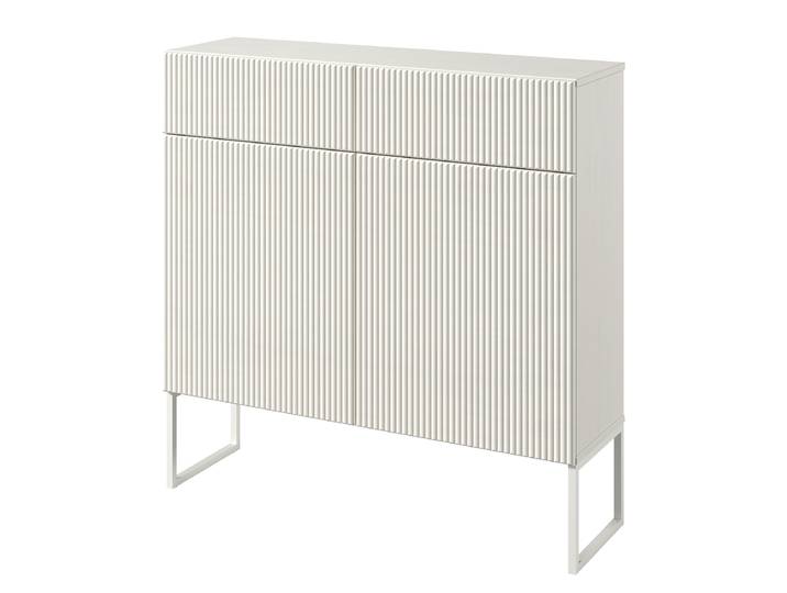 Armoire à chaussures en bois massif SKAO 90 x 90 x 28cm Beige/Cachemire