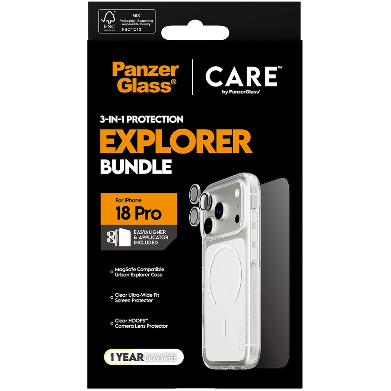 PanzerGlass CARE Flagship 3-in-1 Bundle iPhone 18 Pro