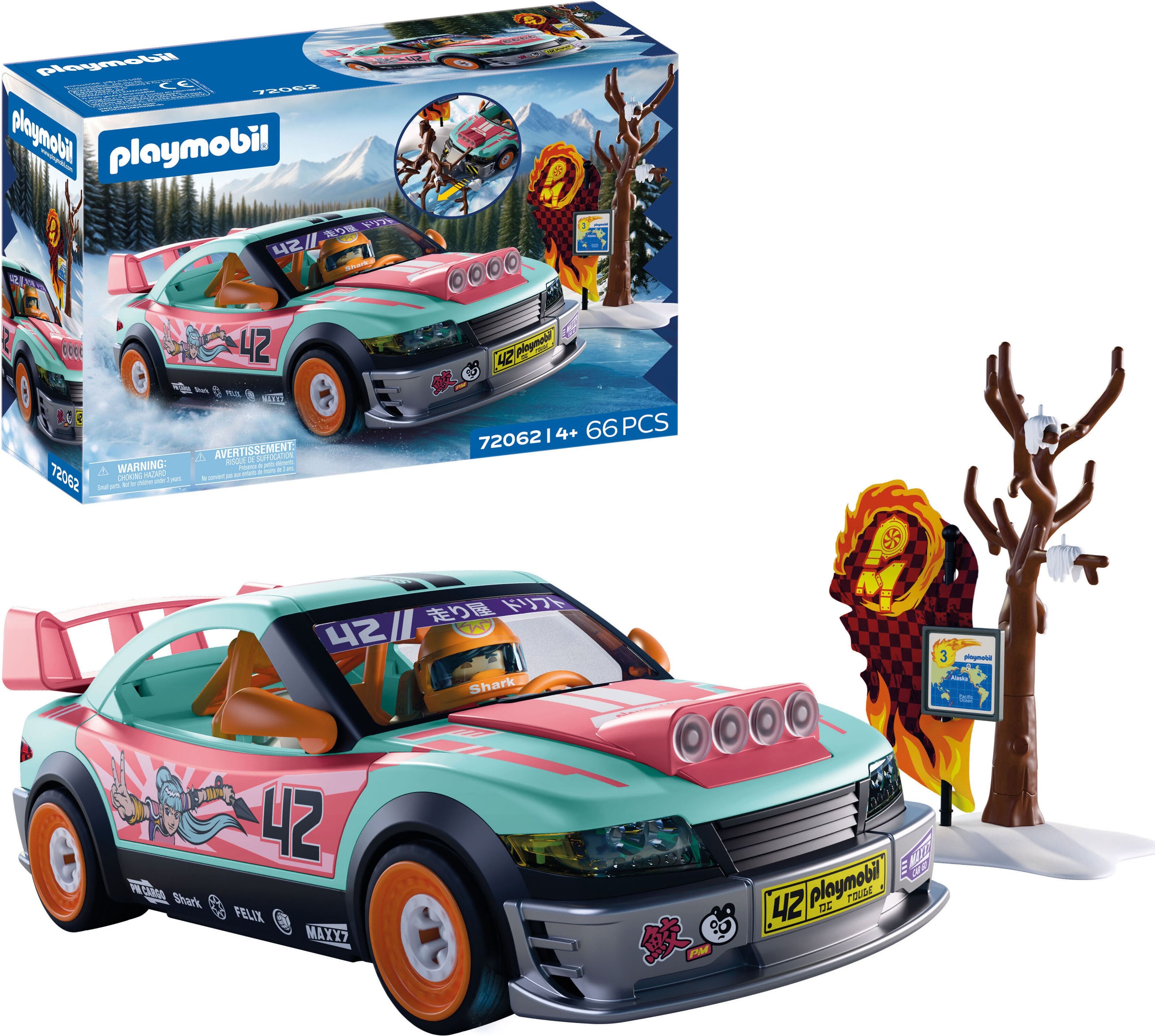Konstruktions-Spielset PLAYMOBIL "Offroad Tuningcar (72062), City Action", bunt, Spielbausteine, Kinder, Kunststoff, Konstruktions-Spielset, Made in Europe