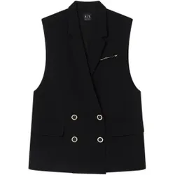 A|X Armani Exchange für Damen. XW001823AF16125UC001 Weste Weste schwarz (XS), Lässig, Klassisch, Polyester, Ärmellos / Hosenträger