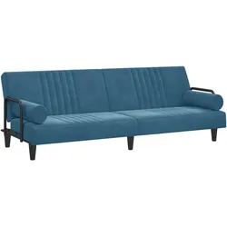 vidaXL Schlafsofa mit Armlehnen Blau Samt