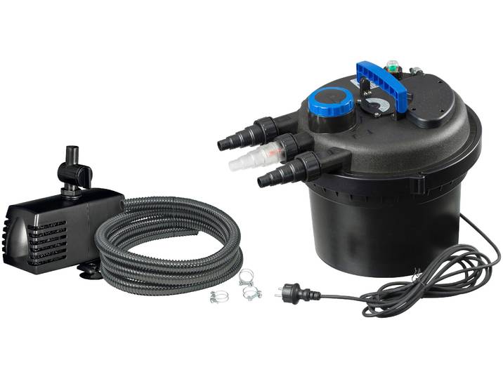 Teichfilter UBBINK Druckfilter BioPressure II 3000 Plus , schwarz, B:38cm H:33cm L:38cm, Materialmix, Filteranlagen, Teichfilter, 3.000 l/h, inkl. UV-C Gerät und Teichpumpe