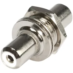 HICON Cinch (RCA), 2-pol , Metall-, Patch-Einbaubuchse, vernickelte(r) Kontakt(e), Gewinde 1/2"", silbergrau