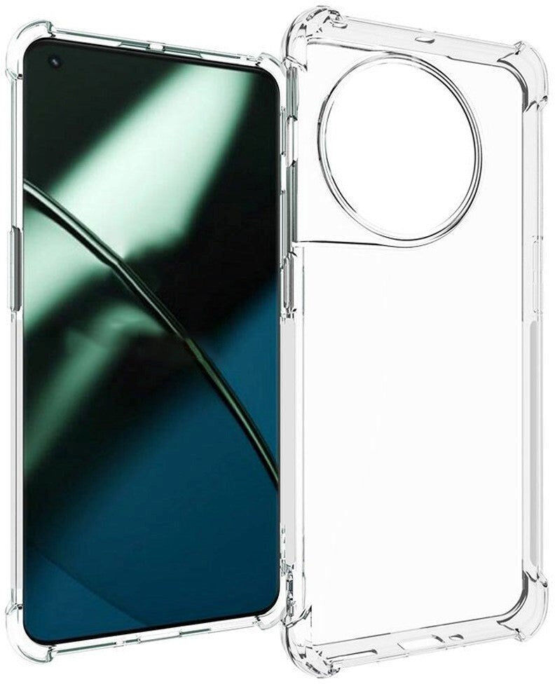 INCOVER OnePlus 11 Shockproof Fleksibelt Plastik Bagside Cover - Gennemsigtig