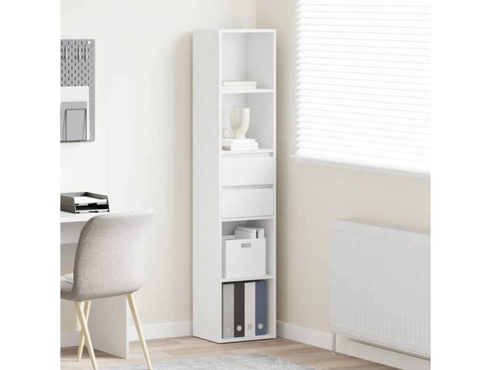 Blanc Bibliothèque Blanc 36x30x171 cm Bois d'ingénierie - Rangement multimédia H8065