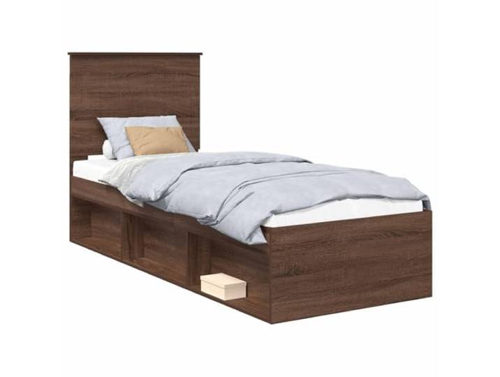 PUGYNBK Bettgestell mit Kopfteil, Eiche, Braun, 75 x 190 cm Aus Holz, robuste feste Bretter, minimalistisches Design, vielseitig einsetzbar, einfache Reinigung