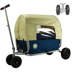 Beachtrekker Faltbarer Bollerwagen "LiFe" + Feststellbremse + Verdeck, Blau
