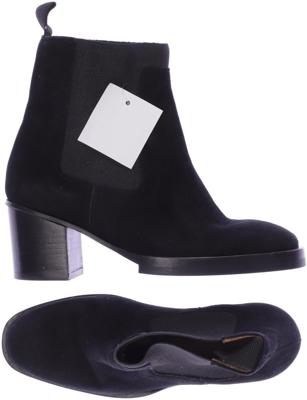 Wood Wood Damen Stiefelette, Schwarz, Gr. EU 34, Leder - Second Hand