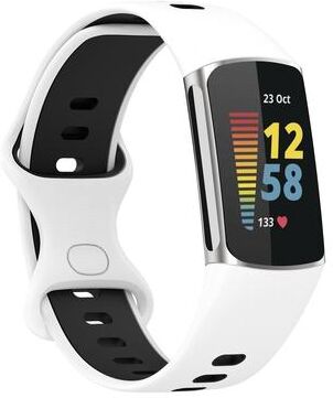 United Fitbit Charge Band Two Color Silicone Replacement Watch Strap Sport Wristband white Black