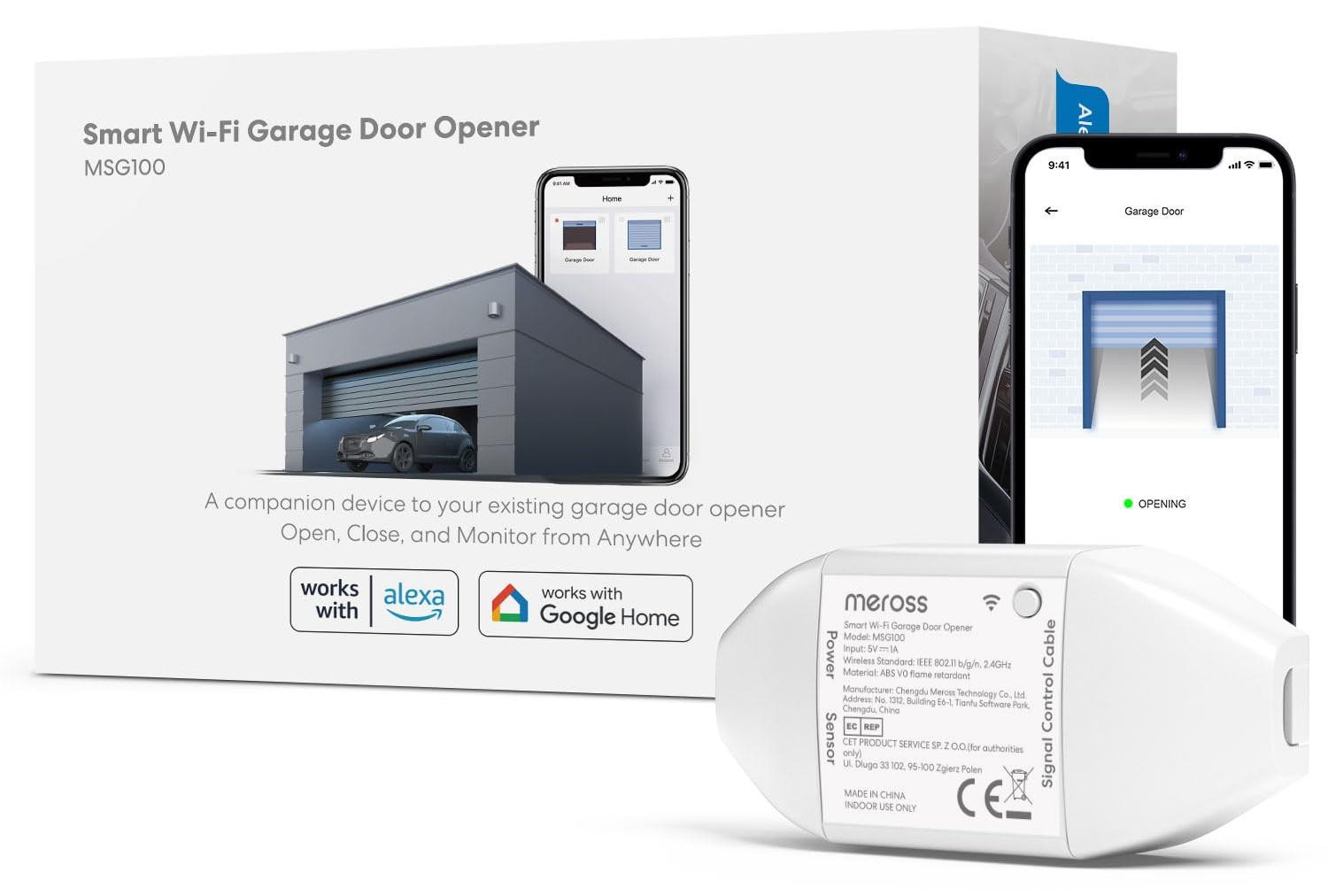 Selius Garagedeuropener Wifi Wit - Voor Domotica Systeem