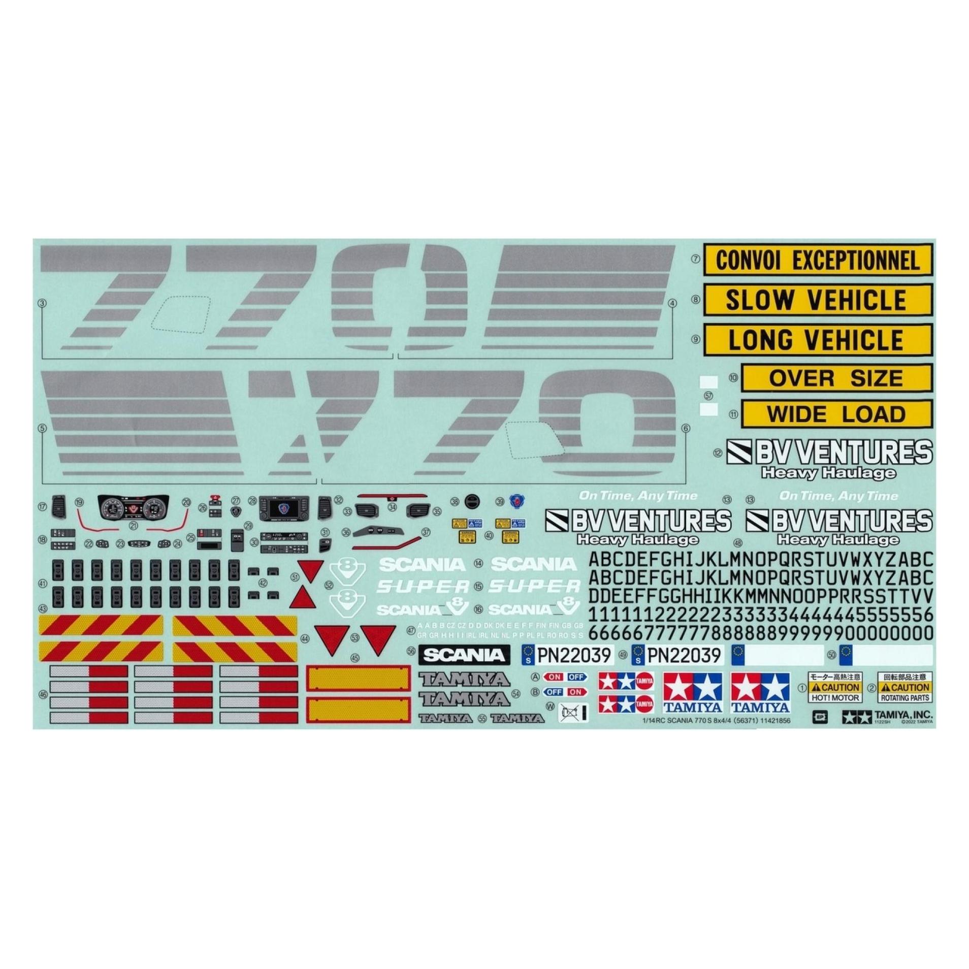 Tamiya Aufkleber Scania 770S 56371 (311421856)