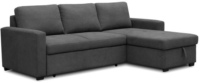 duehome Sofá cama con chaiselongue reversible 4 plazas Saira - Gris