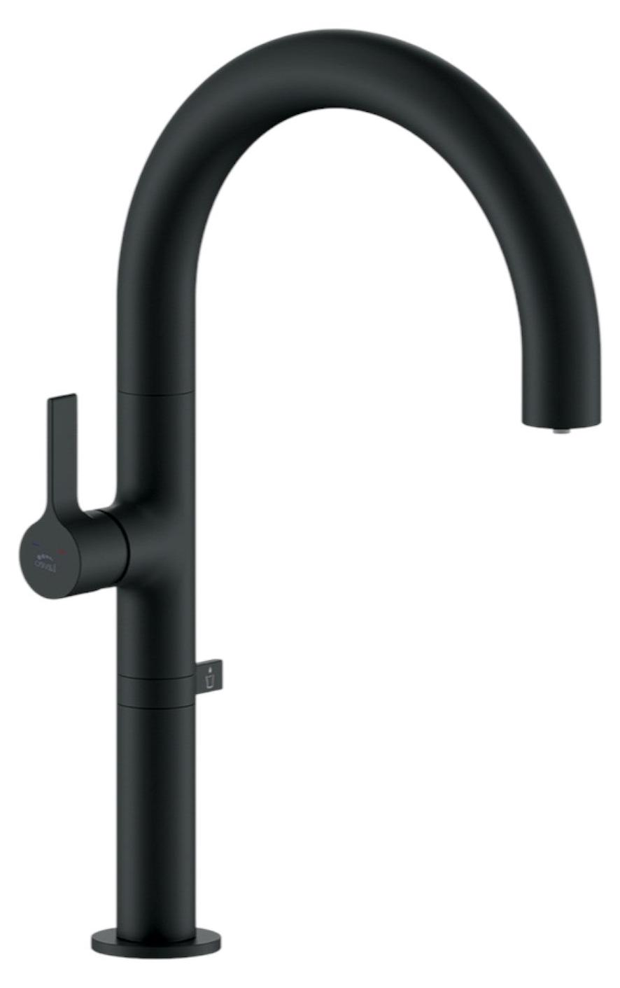 Spülenarmatur schwarz mit Wasserfilter beweglicher Auslauf modern