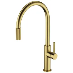 Omnires, Küchenarmatur, Switch Küchenarmatur mit Wasserfilteranschluss, Messing gebürstet