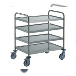Tournus Servierwagen mit Griffen und 4 Böden 800 x 530 mm