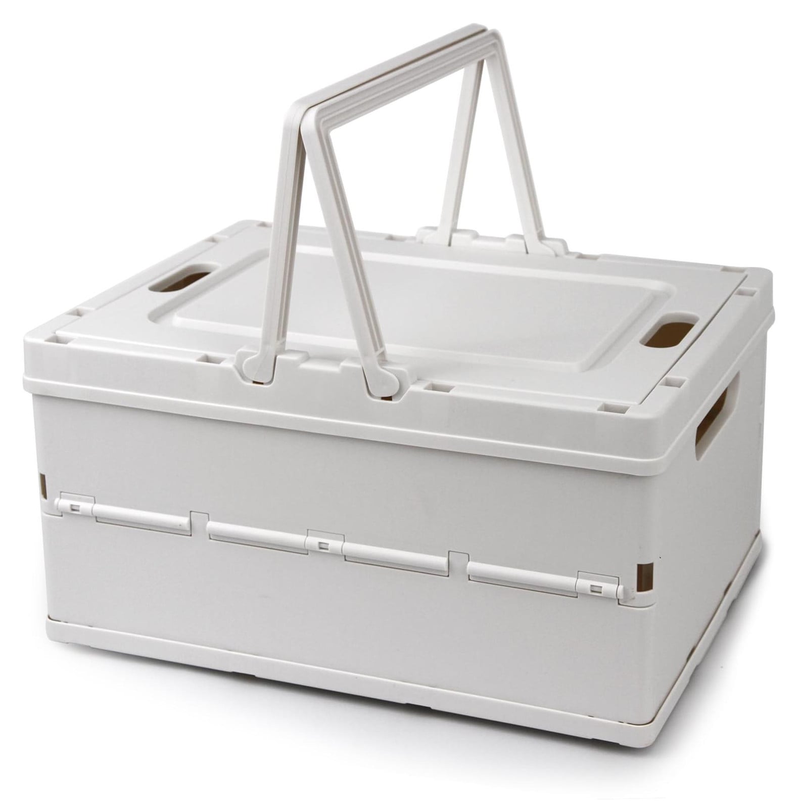 Dripio Opvouwbare opbergbox met deksel, wit, plastic