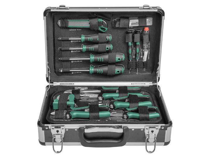 Brüder Mannesmann Coffret à outils en aluminium 90 pcs.