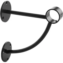 Pohl, Bar Zubehör, Bar-Reling Wandstütze mit Diagonalstrebe Wien für Rohr-ø 38 mm, Stahl schwarz