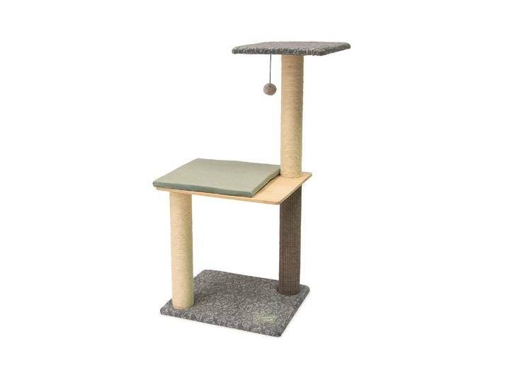 Kratzbaum Simons Cat , bunt (beige, grau, grün), B:40cm H:105cm T:55cm, Plüsch, Sisal, Kratzbäume, Kratzbaum