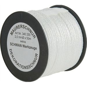 Schwan Maurerschnur 340250, weiß, Ø 2,0mm, geflochtenes Polypropylen, 50 m