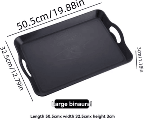 Inspire Picks Multi Purpose Serving Tray With Handles Anti Skid Food & Dining Tray black l