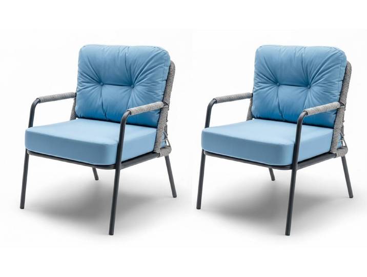 JVmoebel Essgruppe Stuhl Hellblau Farbe Moderner Stil Weiches Sitzpolster Geflecht Neu, (1-tlg)