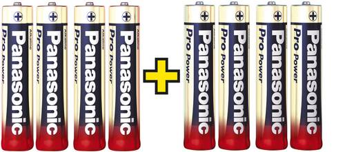 Panasonic Pro Power 4+4 gratis Micro (AAA)-Batterie Alkali-Mangan 1.5V 8St.