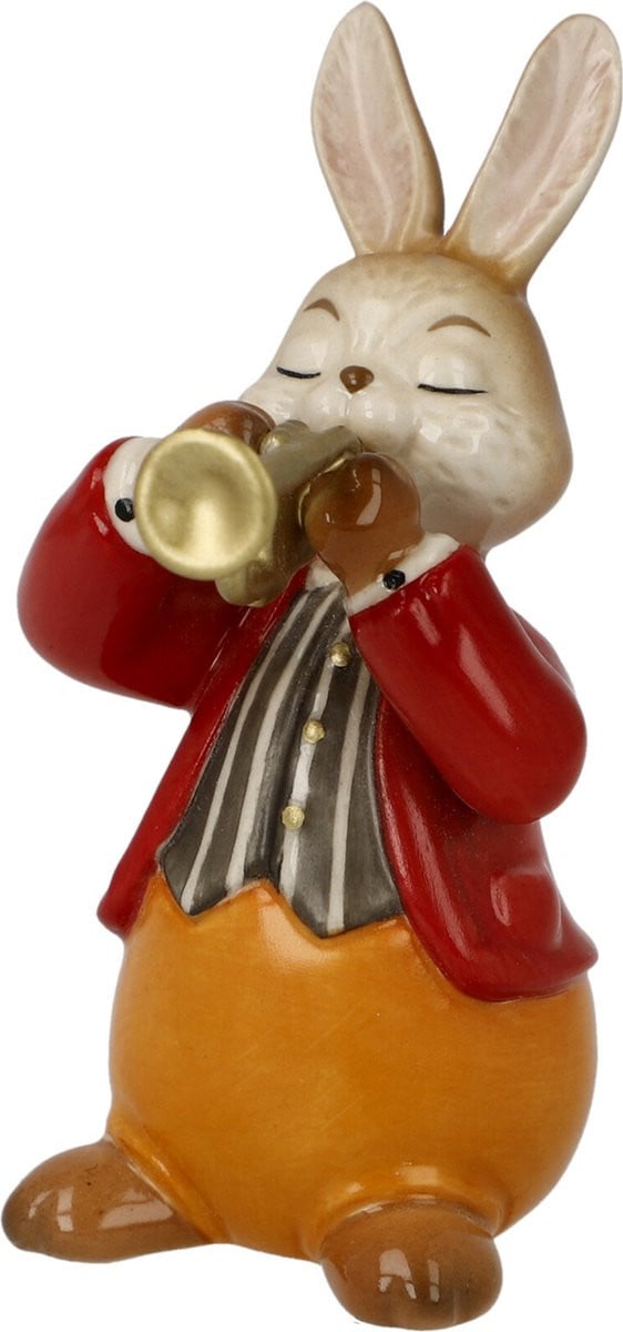 Goebel Decoratief beeld Haas Gedreven trompettist Aardewerk 8 cm
