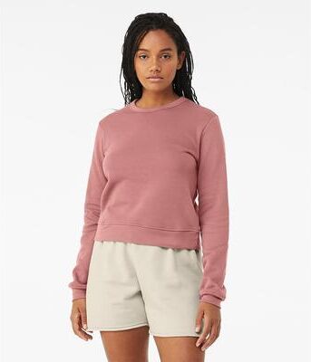 Bella + Canvas 7511 Women's Sponge Fleece Crewneck Sweatshirt in Mauve size 2XL