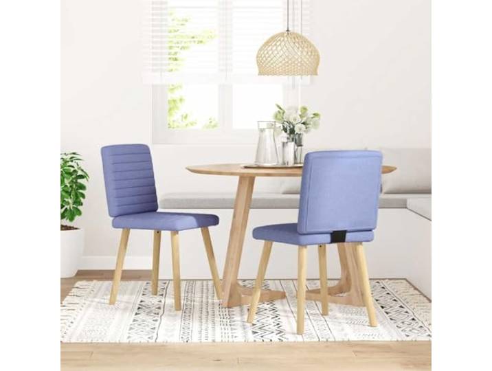 HEFZGDB Esszimmerstühle 2 STK. Jeansblau Stoff Stühle mit Metall Holz Gestell und Polsterung für Wohnzimmer Essbereich