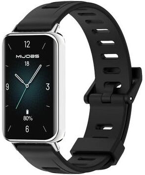 Everyday Crate MIJOBS Honor Band 10 Watch Band Breathable TPU Watch Strap For Honor Band 10 9 Adjustable Replacement Band black Silver