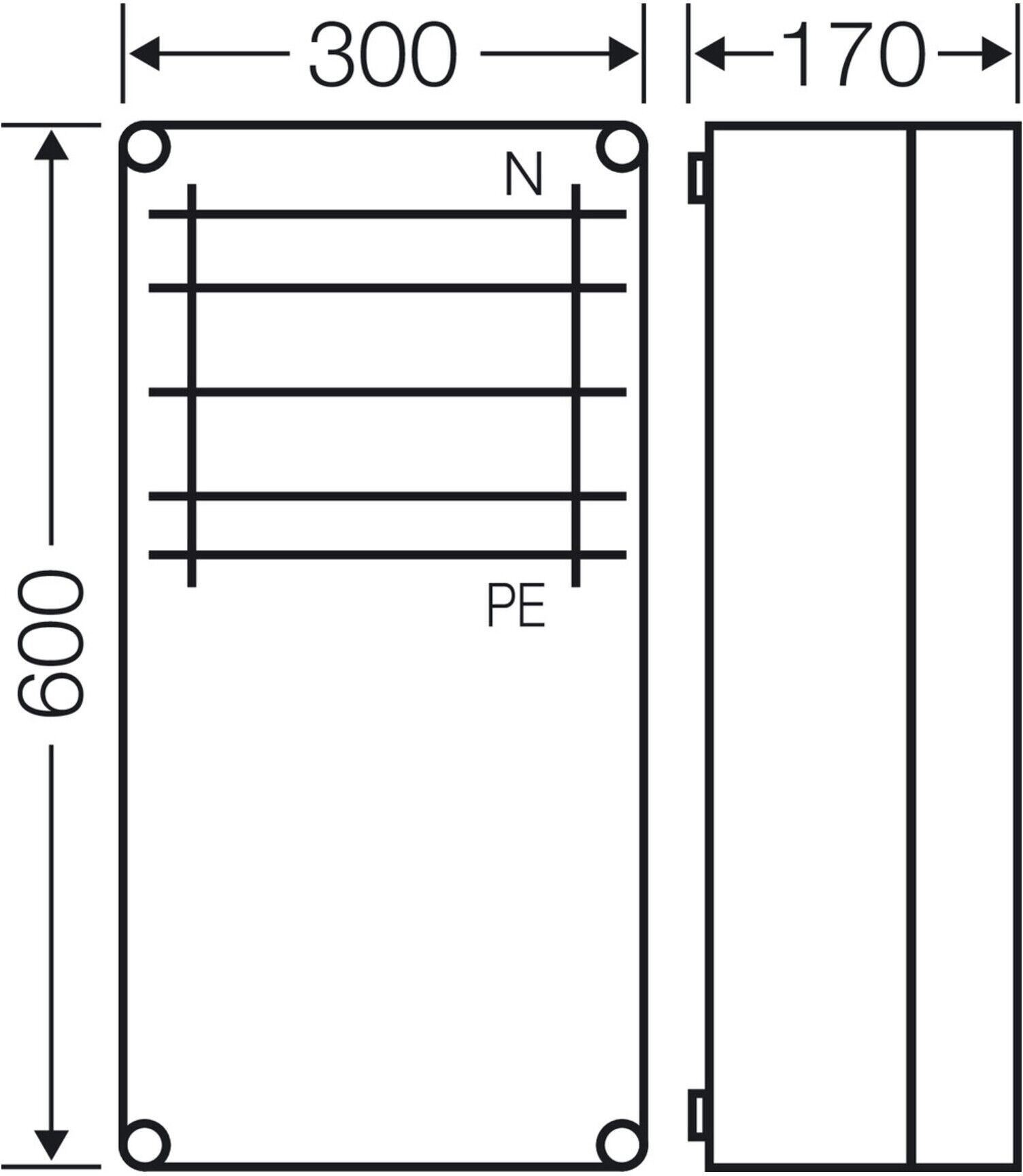 Hensel Sammelschienengehäuse 250A 600x300x170mm Mi 6457 (2000791)