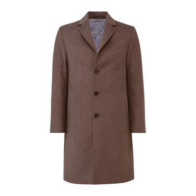 Wollmantel RICANO "Wollmantel Davide", Herren, Gr. S, braun, Obermaterial: 60% Wolle WO. 40% Polyester PES. Futter: 100% Polyester PES., normal, V-Ausschnitt, Mäntel