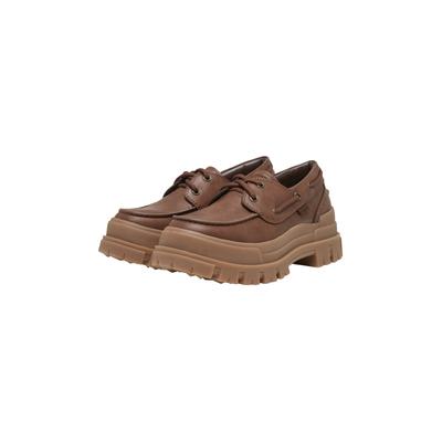 Loafer BUFFALO "Buffalo ASPHA BOAT", Damen, Gr. 36, braun, Polyurethan, Schuhe Loafer