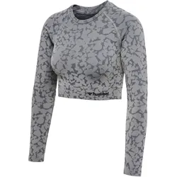 hummel hmlMT PI Seamless Cropped Funktionsshirt Damen 2858 - sharkskin XL