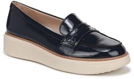Wide Width Women's Chelsea Platform Flat by LifeStride in Lux Navy Leather (Size 6 W)