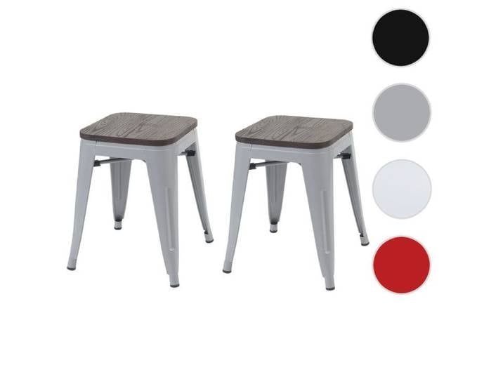 MCW 2x tabouret MCW-A73 métal design industriel gris