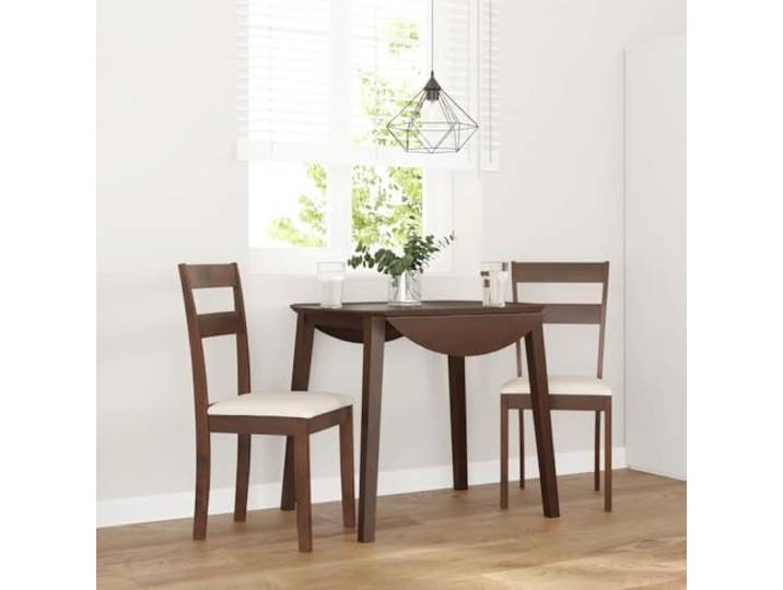KGHFDVB Esszimmerstuehle 2er Set mit Kissen, Braun, Gummibaum Massivholz Ergonomische Rückenlehne, stoßfestes Naturholz, vielseitig nutzbar, pflegeleichte Oberfläche, stabile Konstruktion