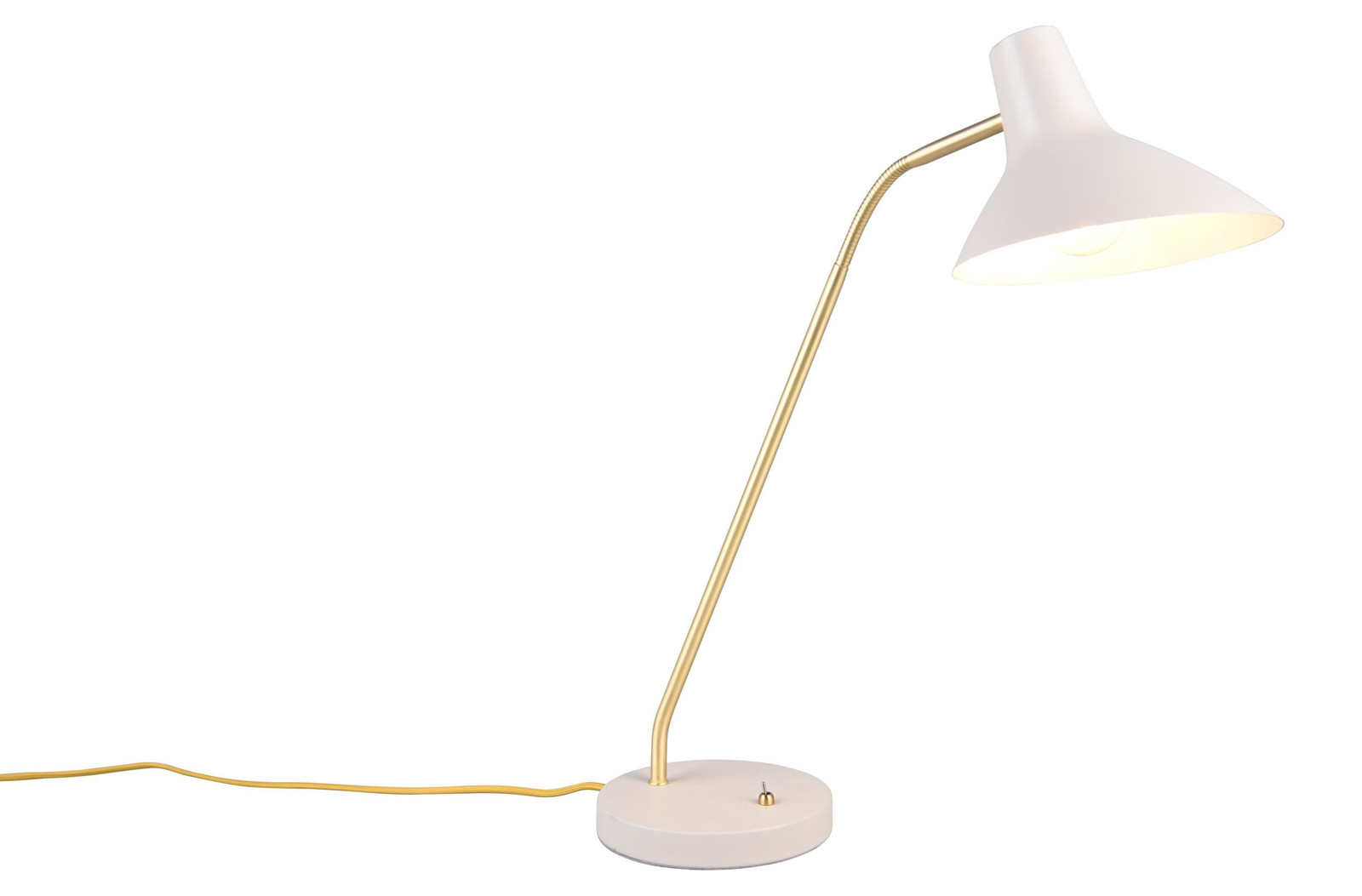 Strakke bureaulamp Traveller Trio wit LED aluminium
