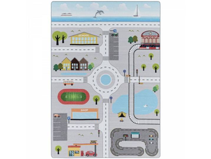 CIRCUIT - Tapis enfant lavanle Gris 160 x 230 cm